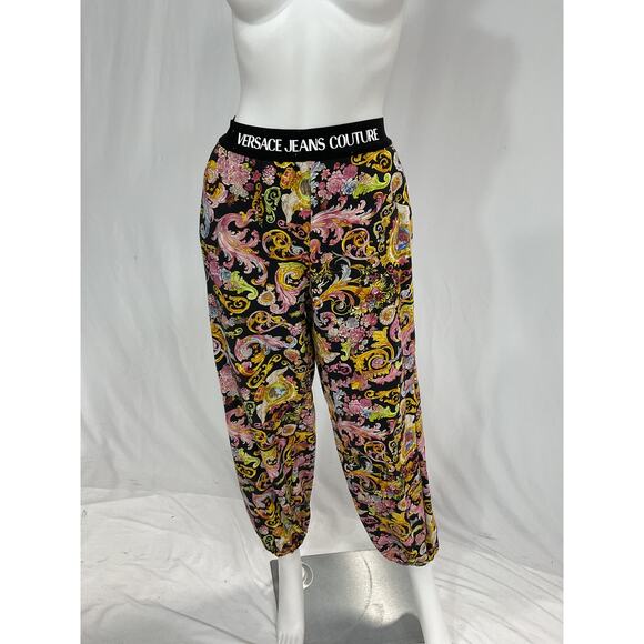 Versace Jeans 'Couture' Paisley Red Loop Sweatpants Size 46 - Picture 2 of 4